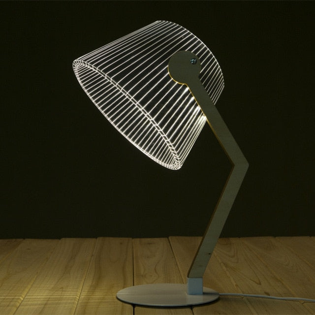 News Item Novelty Light  3D Wood Table Lamp LED