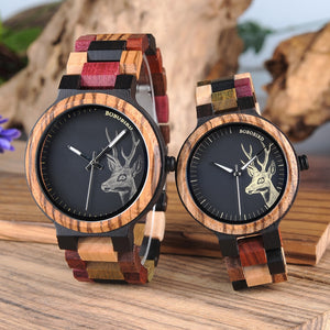 Reloj Mujer BOBO BIRD Wooden Couple Watch Men Women