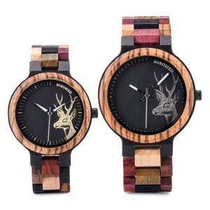 Reloj Mujer BOBO BIRD Wooden Couple Watch Men Women