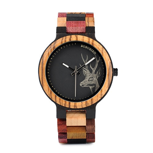 Reloj Mujer BOBO BIRD Wooden Couple Watch Men Women