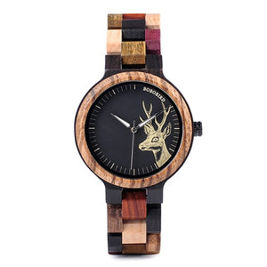 Reloj Mujer BOBO BIRD Wooden Couple Watch Men Women
