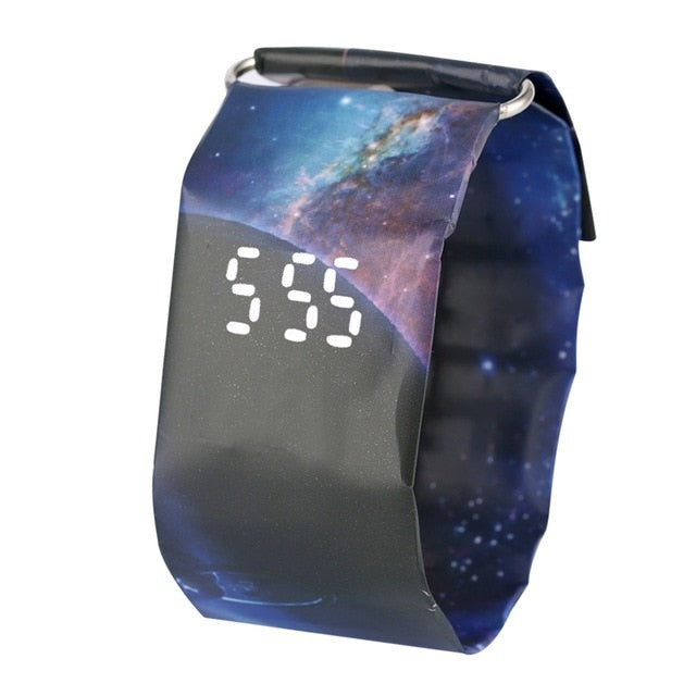 Colored Squares Pattern Paper Watch