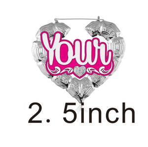 fashionbomb Personalized Name font bamboo hoop Earrings For Women
