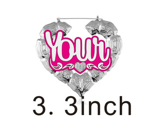 fashionbomb Personalized Name font bamboo hoop Earrings For Women