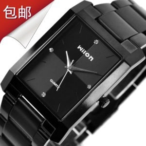 Fashion Brand Luxury Steel Wristwatches Wilon Suare Quartz Men's Clocks